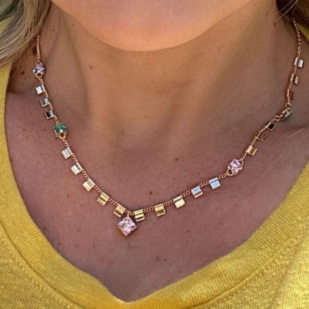 Gold Filled Color CZ Necklace